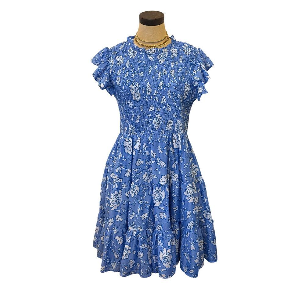 J.Marie Blue Floral Summer Casual Dress Wedding Guest XL J Marie J. Marie